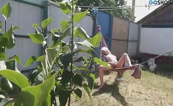 Blonde Hammock Masturbator Outdoors Stimulation