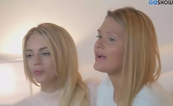 Erotic Blonde Seduction Striptease on the Bed